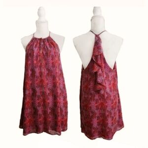 Hipanema by Amenapih Red & Pink Silk Flounce Dress
